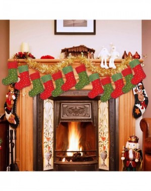 Stockings & Holders 12PC Mini Christmas Stockings with Snowflake- 9" Party Decorations/Gift Bags- Red & Green - C7186WW3DQS $...