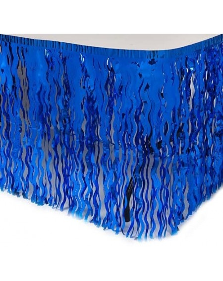 Tablecovers Wavy Foil Tableskirt Royal Blue Party Supplies Decorations - Blue - CO12E7O28S3 $23.41