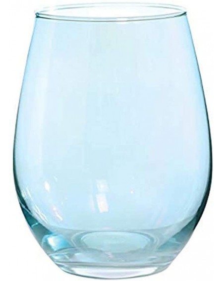 Tableware Slant Collections Stemless Wine Glass- 20-Ounce- Blue Luster - CZ19DYCI746 $34.12