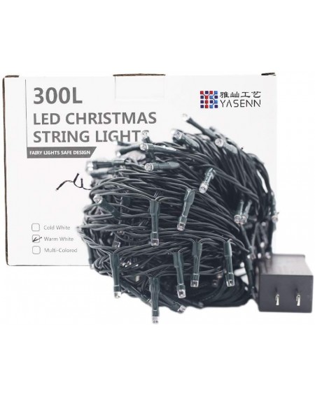 Outdoor String Lights 300LED 99Ft Christmas String Lights Plug in-Fairy Lights 8 Lighting Modes for Garden Tree Patio Porch D...