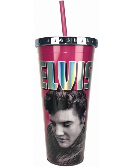 Tableware Elvis Foil Cup w/Straw- 20 ounces- Pink - CY18OE7IOO5 $28.36