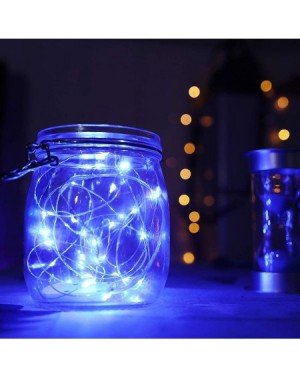 Indoor String Lights 8 Pack Blue 7.2ft 20 Led Fairy Lights Battery Operated Starry String Light Firefly Lights for Costume We...