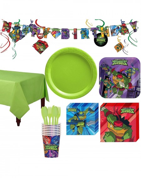 Party Packs Rise of the Teenage Mutant Ninja Turtles Party Kit- Includes Tableware- Tablecloths and Decor 8 Guests - CN198IK7...