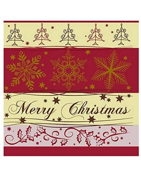 Tableware Christmas Lunch Size Napkins Christmas Cheer Red - 20 Count - Christmas Cheer Red - CE18XY2HWXT $21.37