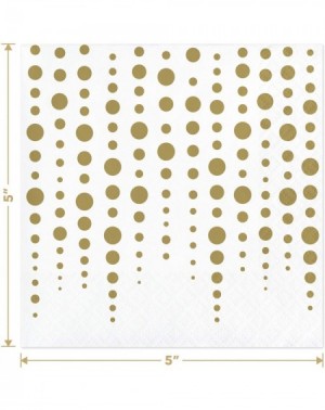 Party Packs 50th Party Supplies for Milestone Birthdays and Anniversaries - Gold Metallic Sparkle and Shine Paper Dessert Pla...