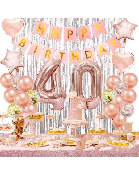 Balloons 40th Birthday Decorations Women Rose Glod 40 Birthday Decoration Balloons Women - CV19HL7ORTT $30.75