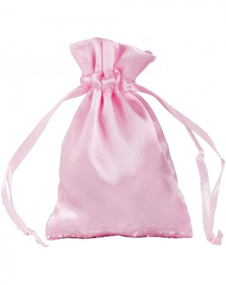 Favors 60 pcs 3x4-Inch Pink Satin Drawstring Bags - Wedding Party Favors Jewelry Pouch Candy Gift Bags - Pink - CR11BYCJSPD $...