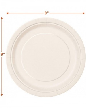 Party Packs Solid Ivory Paper Dinner Plates and Luncheon Napkins- Off-White Party Supplies and Table Decorations (Serves 16) ...