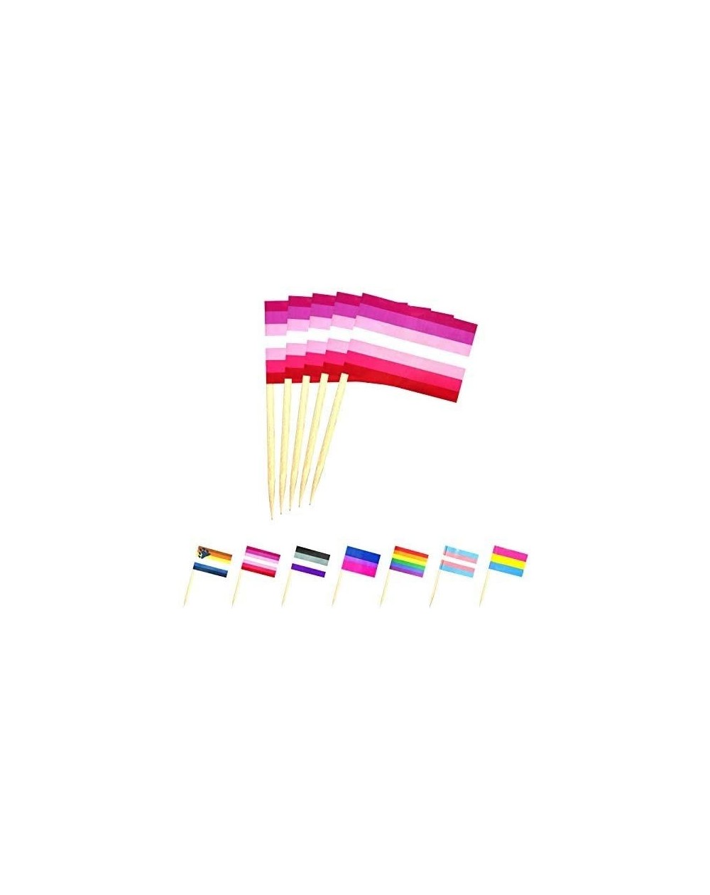 Cake & Cupcake Toppers 200 Pcs Rainbow Lesbian Cake Topper flag- Pride LGBT Lesbian Small Mini Fruit Toothpick stick Flags- A...