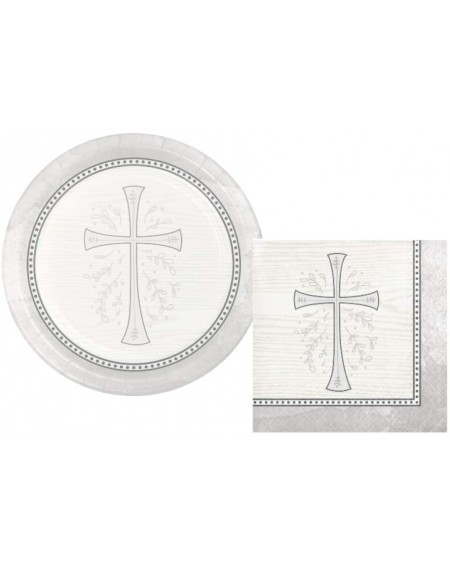 Party Packs Inspirational Religious Party Supplies Bundle Includes Dessert Plates and Napkins for 16 People in a Divinity Cro...
