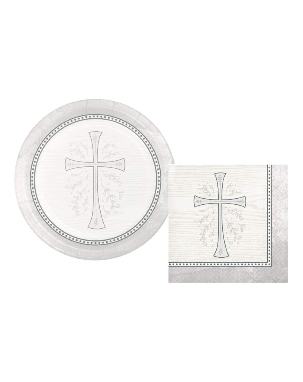 Party Packs Inspirational Religious Party Supplies Bundle Includes Dessert Plates and Napkins for 16 People in a Divinity Cro...