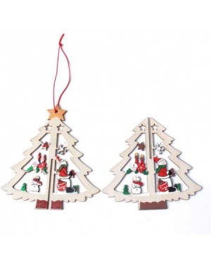 Ornaments Wooden Hollow Christmas Tree Hanging Ornaments Christmas Home Decorations(Style 3) - Style 3 - CD19GE7XLO5 $14.74