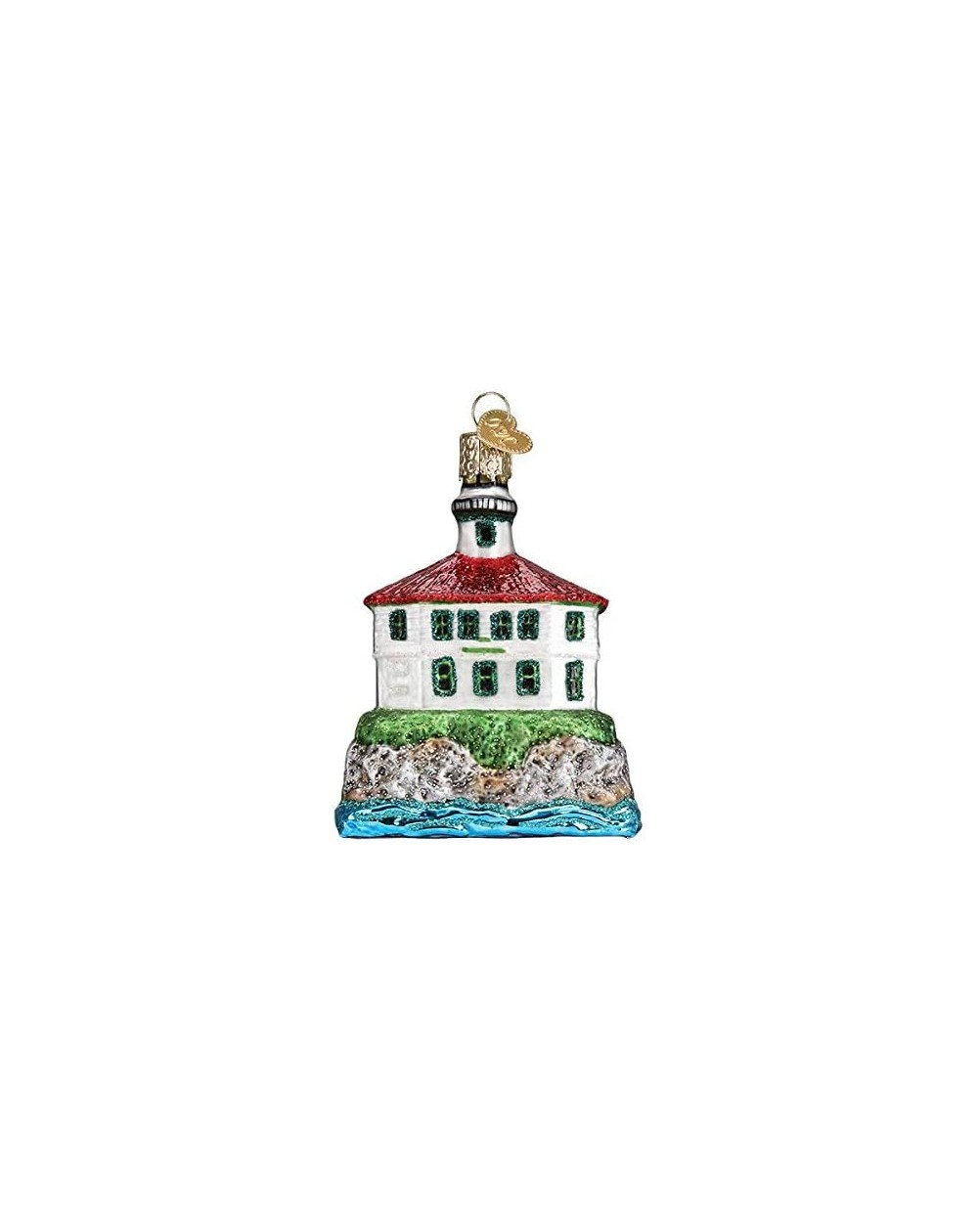 Ornaments Christmas Glass Blown Ornament with S-Hook and Gift Box- Outdoor Selection (Eldred Rock Lighthouse- 20114) - Eldred...