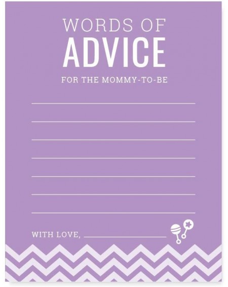 Banners & Garlands Lavender Chevron Girl Baby Shower Collection- Games- Activities- Decorations- Advice for The Mommy to Be C...