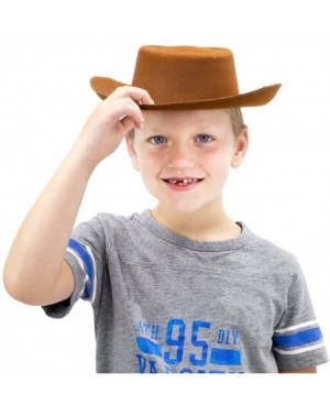Hats 6-Pack Cowpoke Cowboy & Cowgirl Hats - Children's Unisex One-Size Brown Hat for Halloween Costumes- Cowboy/Cowgirl Outfi...
