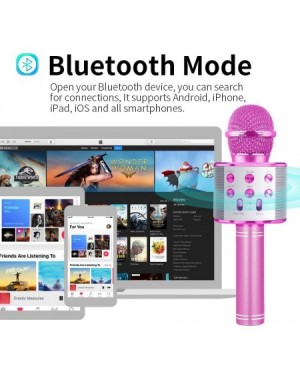 Noisemakers Popular Singing Wireless Bluetooth Microphone with Speaker for Girls Boys Kids - Pink - C6192S6OHRK $12.22