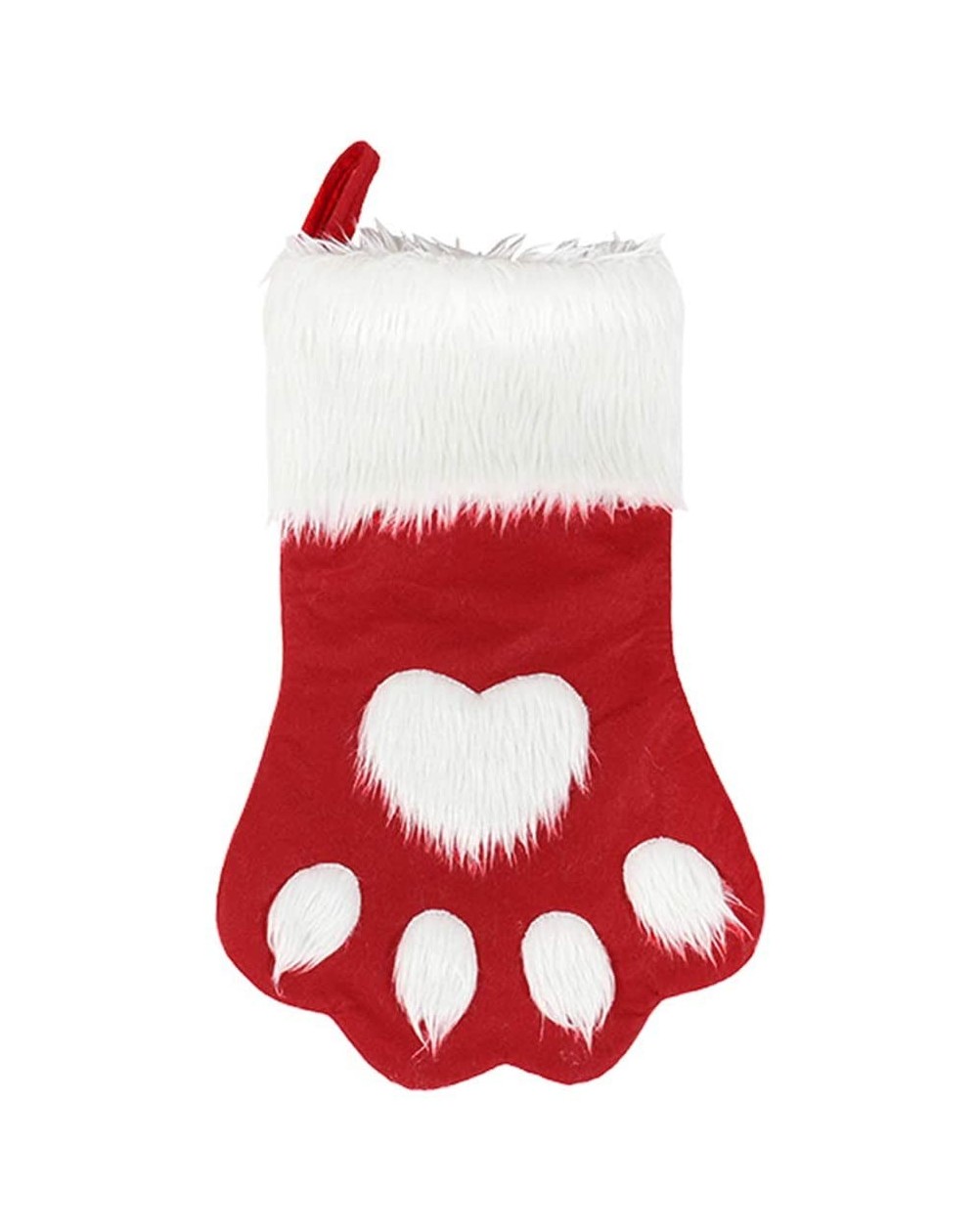 Stockings & Holders Dog Cat Paw Christmas Stockings- Plush Hanging Socks for Holiday and Christmas Decorations (Large/18in- W...