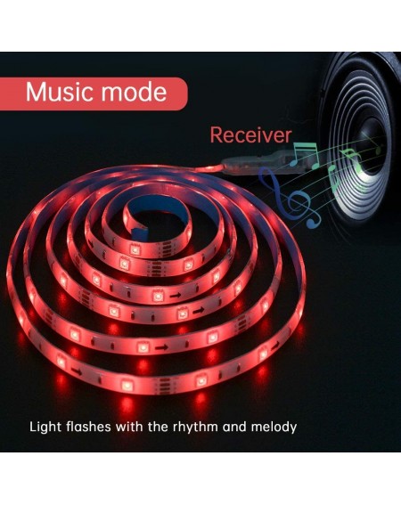 Rope Lights LIGHTSTRIP LED Strip Lights 16.4ft/5M Music Sync RGB 5050 Waterproof USB DC5V Color Changing LED Strip Lights wit...