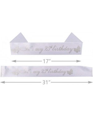 Party Packs 25th Birthday Gifts for Women- 25th Birthday Tiara and Sash- It's My 25th Birthday Sash and Crystal Tiara- 25th B...