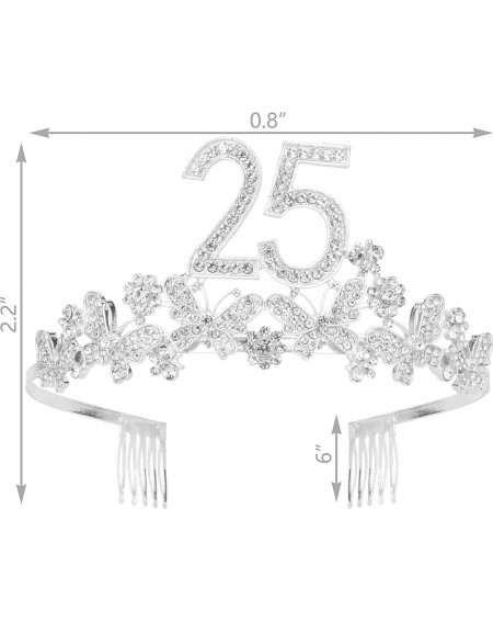 Party Packs 25th Birthday Gifts for Women- 25th Birthday Tiara and Sash- It's My 25th Birthday Sash and Crystal Tiara- 25th B...