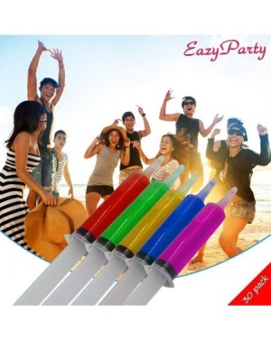 Party Games & Activities 50 Pack Reusable 2oz Party Syringe Shooters- Jello Shot Syringes with 5 Extra Caps- and Cleaning Bru...