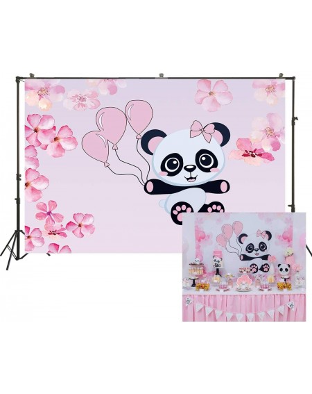 Photobooth Props HUAYI 7x5ft Pink Theme Photography Backdrops Flowers Ballons Cute Panda Custom Background for Photographers ...