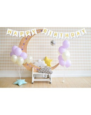 Banners & Garlands Happy Birthday Banner in White and Gold Paper Party Decorations for House School or Office Party Supplies ...