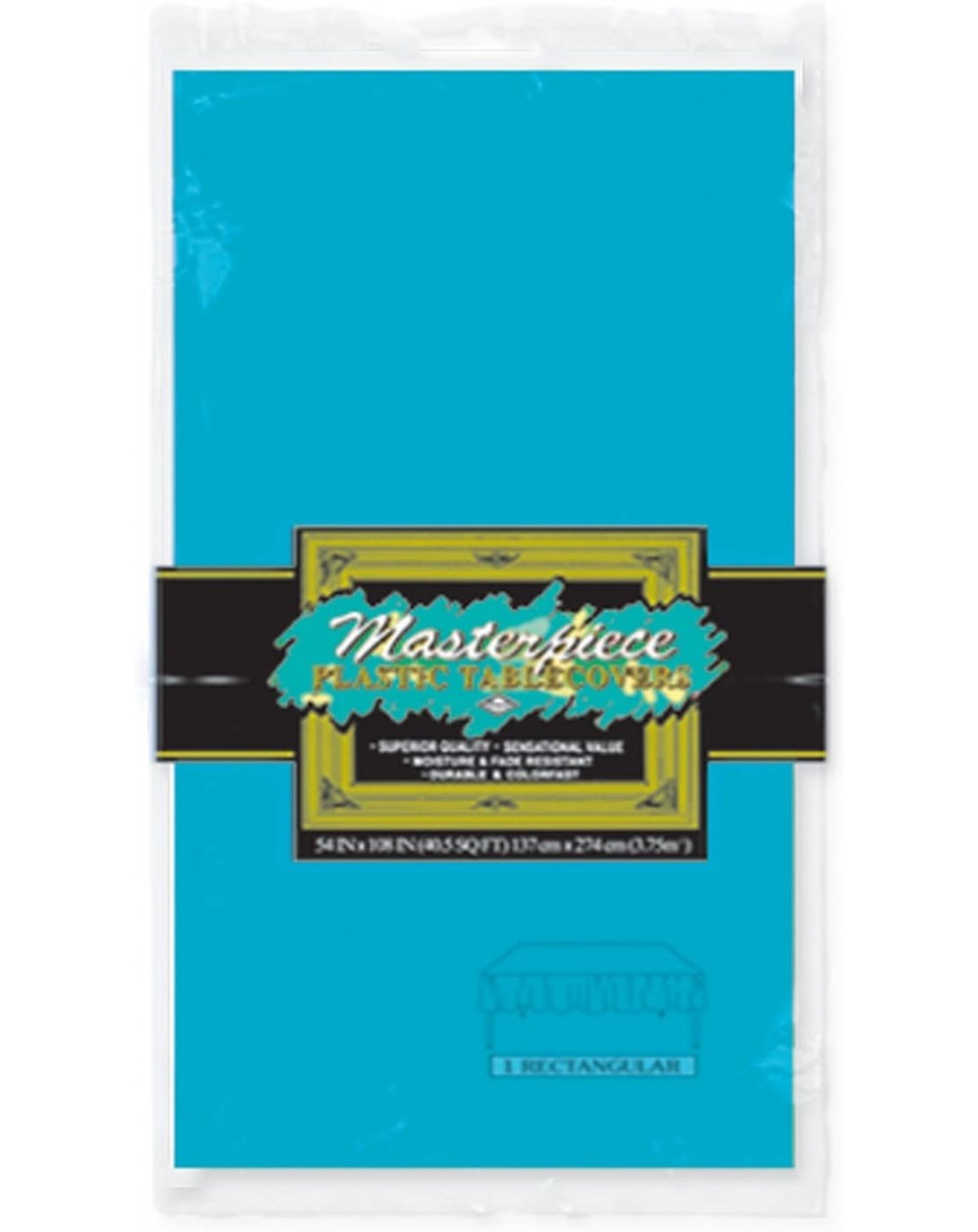 Tablecovers Masterpiece Plastic Rectangular Tablecover (turquoise) Party Accessory (1 count) (1/Pkg) - Turquoise - CT113CAQKA...