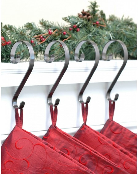 Stockings & Holders Stocking Scrolls Stocking Hanger - 4 Pack (Pewter) - Pewter - CC128P630WR $21.68