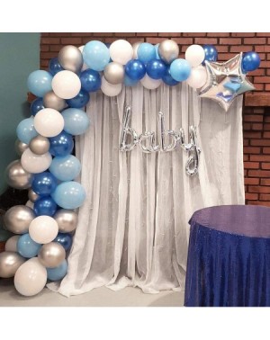 Balloons Blue Balloons 12" Party Balloons Birthday Balloons Blue and White Balloons for Baby Girl Shower Party Decoration 60 ...