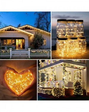 Outdoor String Lights Outdoor String Lights- Solar String Lights 2 Pack 100LED 33FT 8 Modes Waterproof Copper Wire Solar Ligh...