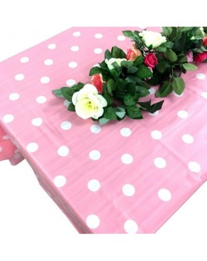 Tablecovers 6 Pack Disposable Plastic Waterproof Tablecloth Polka Dot Pattern Rectangle Table Covers 54 in x 108 in Indoor or...