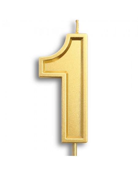 Birthday Candles 3.93" Large Gold Birthday Candle Number 1 Cake Candle Topper for Kid's/Adult's Birthday Party - Gold Number ...