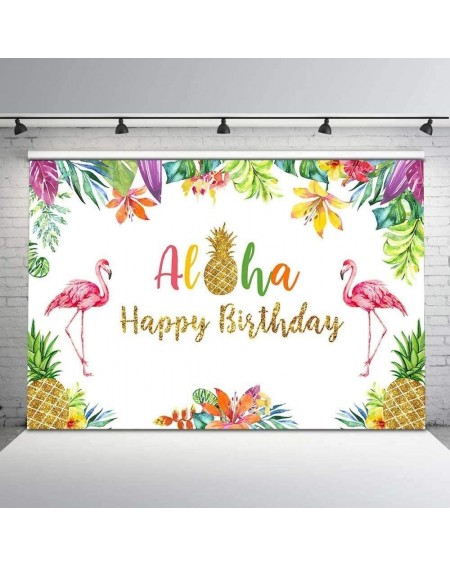 Invitations New Tropical Flamingo Birthday Backdrop Aloha Happy Birthday Gold Pineapple Vinyl Background 250x180cm Hawaii Bir...