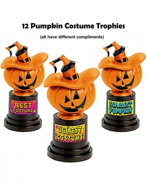 Party Favors Halloween Costume Contest Trophy With Spooktacular Award Ribbons Necklaces [12 Of Each] For Costume Party. Jack-...