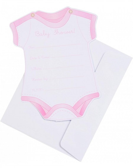 Invitations Pink Girl Baby Shower Invitations with Envelopes- 12pc- 5.5"W x 7"L - Simplicity Girl Baby Shower Invitation - CM...