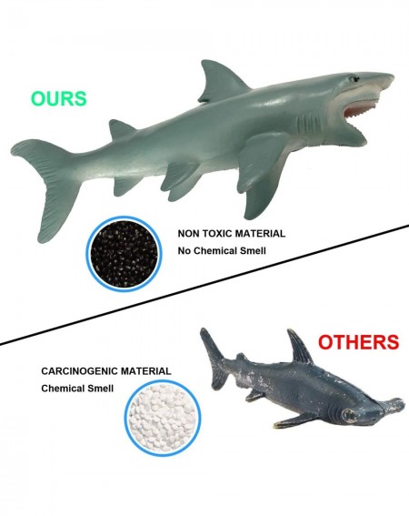Cake & Cupcake Toppers 8PCS Shark Toy Sea Animal Toys for Kids Plastic Animals Figurines Pool Toys for Party Favors Toddlers ...