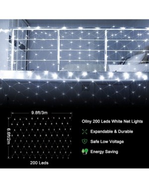 Outdoor String Lights Led Net Lights 200 LED 9.8ft x 6.6ft mesh Lights with Remote Timer Christmas net Lights connectable Tre...
