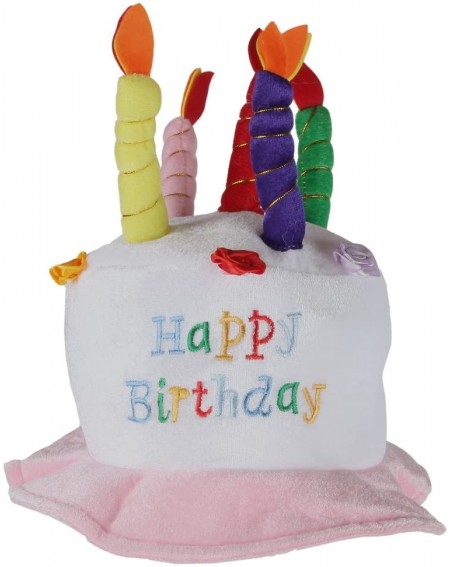 Hats Plush Happy Birthday Cake Hat- Celebrate in Style with The Perfect Birthday Hat for Men and Women of All Ages- Pink - Pi...