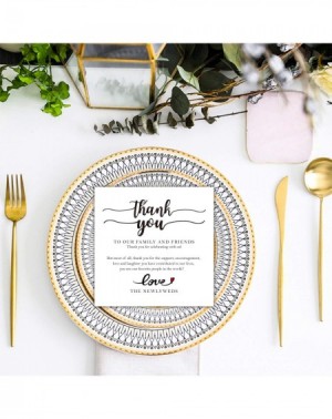 Place Cards & Place Card Holders 50 Wedding Place Setting Thank You Card- Wedding Thank You Card for Wedding Dinner- Receptio...