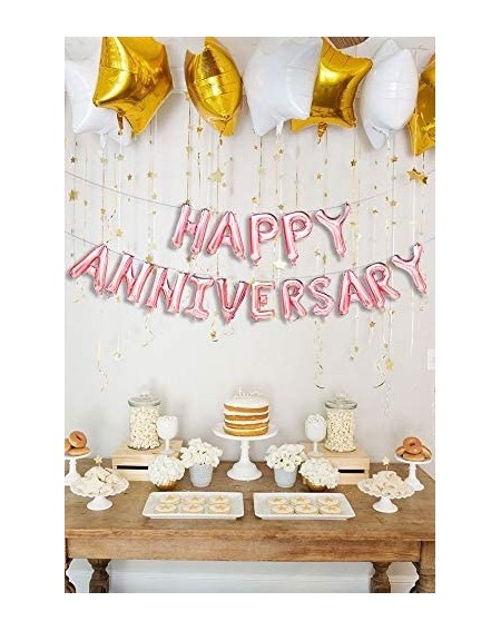 Balloons Happy Anniversary Balloons Banner- Anniversary Party Decoration- Party Supplies- Wedding Anniversary Party - C318YN9...