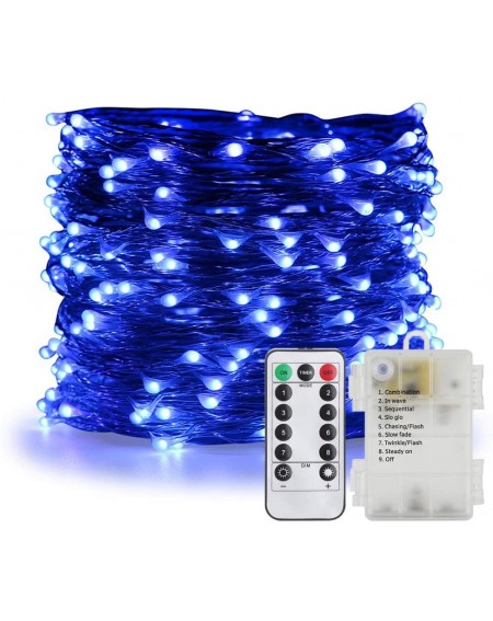 Indoor String Lights Remote Battery Operated 40ft 240 Led String Lights Silver Wire 8 Lighting Model LED Starry Light with 13...