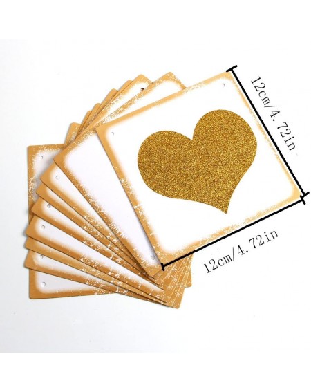 Banners & Garlands Happy Birthday Banner - Gold Glitter Heart for Years Birthday Party Decoration Bunting White (H-18) - H-18...