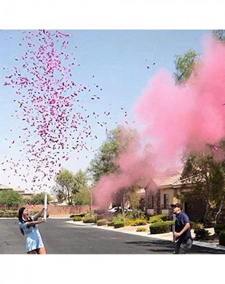 Confetti Gender Reveal Confetti and Color Powder Cannons- 4 Premium and Large 16 Inch Biodegradable Confetti Dispensers with ...