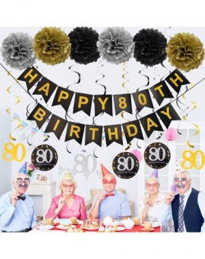 Banners & Garlands 80th Birthday Party Decorations for Men & Women - Happy 80 Years Old Birthday Party Supplies - Including G...