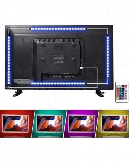 Rope Lights 6.56Ft TV Backlight Kit- 16 Colours Changing 60leds Flexible 5050 RGB 5V USB LED Strip Light Kit with 24 Keys Rem...