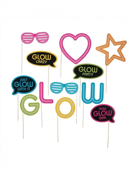 Photobooth Props Neon Glow Party Photo Booth Props - 12 Pieces - CH18LCDYQ85 $10.91
