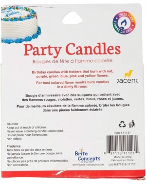 Birthday Candles Color Flame Birthday Candles with Holders That Burn Cool Colored Flames- 12 Count per Pack- 1-Pack - CF18QHY...