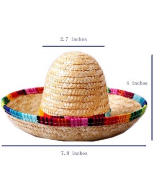 Hats Natural Straw Medium Sombrero/Medium Mexican Hat-Tabletop Party Supplies Medium Size (6 pcs) - C318R8A4SKO $12.90