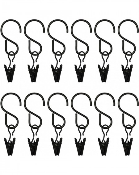 Outdoor Lighting Hooks 40 Pack Shower Curtain Rings Lighted Photo Clips String Lights with Hanging Hook Multifunction Hangers...